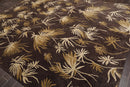 9' x 12'Tibetan Hand Knotted Botanical Designer Wool Modern Area Rug Coffee