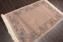 4' x 6' Hand Knotted Wool Tibetan Oriental Area Rug Traditional Taupe