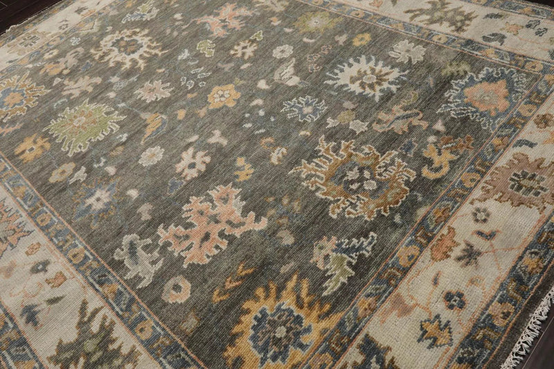 8' 3''x10' 4'' LoomBloom Muted Turkish Oushak Hand Knotted 100% Wool Traditional Area Rug Olive, Beige Color