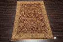 5'11" x 8'11" Hand Knotted Mahal New Zealand Wool Oriental Area Rug Brown