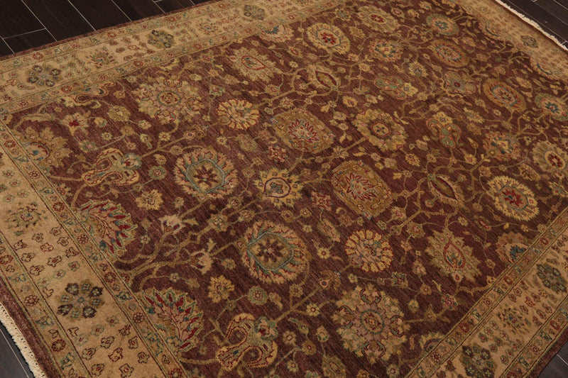 5'11" x 8'11" Hand Knotted Mahal New Zealand Wool Oriental Area Rug Brown