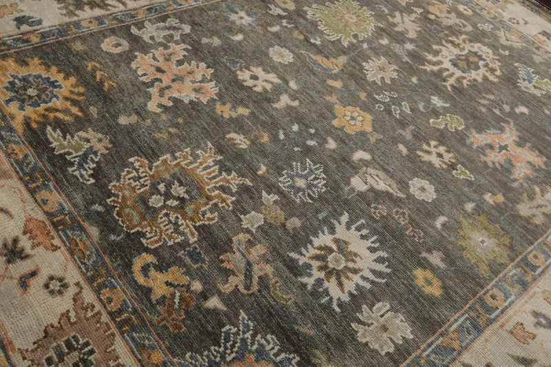 8' 3''x10' 4'' LoomBloom Muted Turkish Oushak Hand Knotted 100% Wool Traditional Area Rug Olive, Beige Color