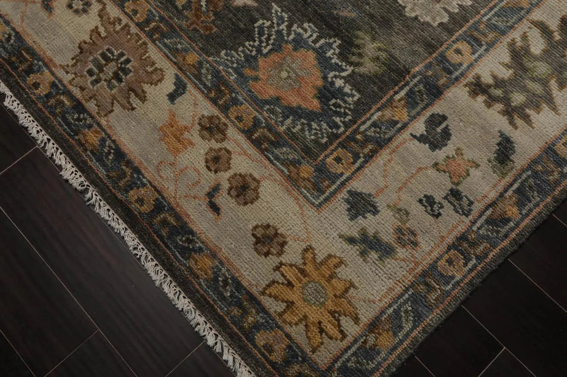 8' 3''x10' 4'' LoomBloom Muted Turkish Oushak Hand Knotted 100% Wool Traditional Area Rug Olive, Beige Color
