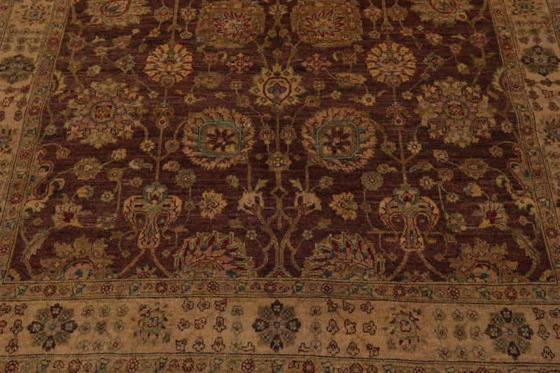5'11" x 8'11" Hand Knotted Mahal New Zealand Wool Oriental Area Rug Brown
