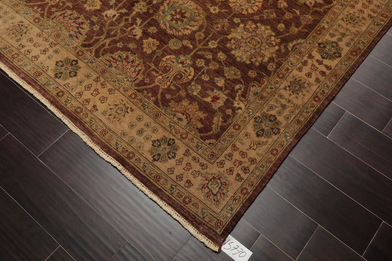 5'11" x 8'11" Hand Knotted Mahal New Zealand Wool Oriental Area Rug Brown