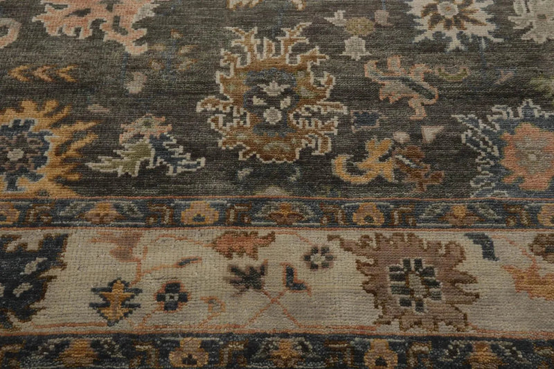 8' 3''x10' 4'' LoomBloom Muted Turkish Oushak Hand Knotted 100% Wool Traditional Area Rug Olive, Beige Color