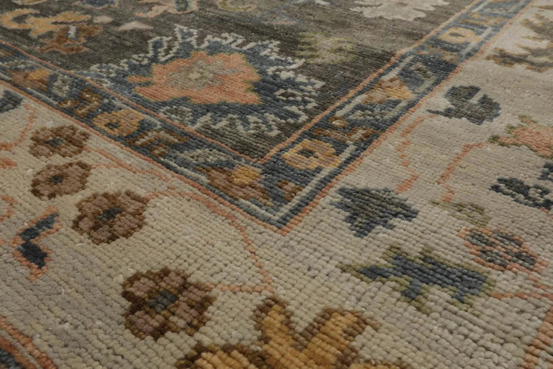 8' 3''x10' 4'' LoomBloom Muted Turkish Oushak Hand Knotted 100% Wool Traditional Area Rug Olive, Beige Color