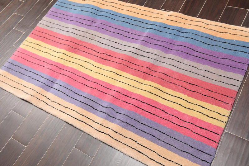 3'6" x 5'6" Handmade 100% Wool Traditional Oriental Area Rug Modern Gray