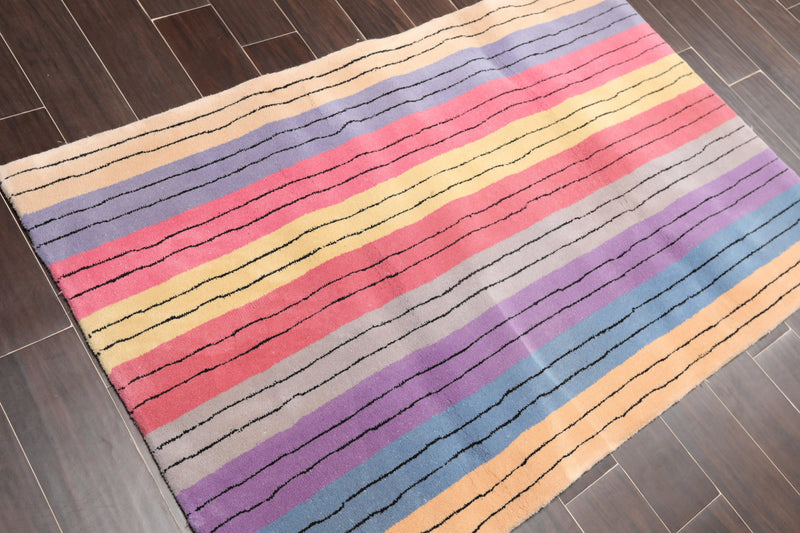 3'6" x 5'6" Handmade 100% Wool Traditional Oriental Area Rug Modern Gray