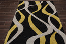 5x8 Black, Gold Machine Made 100% Wool Modern & Contemporary Oriental Area Rug