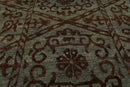 4x6 Aqua, Brown Hand Knotted Indo Tibetan New Zealand Wool Transitional Oriental Area Rug