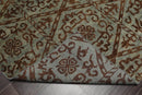 4x6 Aqua, Brown Hand Knotted Indo Tibetan New Zealand Wool Transitional Oriental Area Rug
