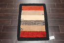 2'2" x 2'11" Hand Knotted Tibetan Wool Contemporary Thick pile Area Rug Beige