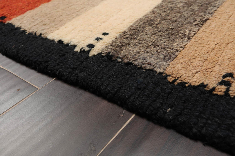 2'2" x 2'11" Hand Knotted Tibetan Wool Contemporary Thick pile Area Rug Beige