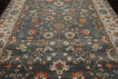 7' 11''x10' 1'' LoomBloom Muted Turkish Oushak Hand Knotted 100% Wool Traditional Area Rug Gray, Burnt Orange Color