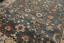 7' 11''x10' 1'' LoomBloom Muted Turkish Oushak Hand Knotted 100% Wool Traditional Area Rug Gray, Burnt Orange Color
