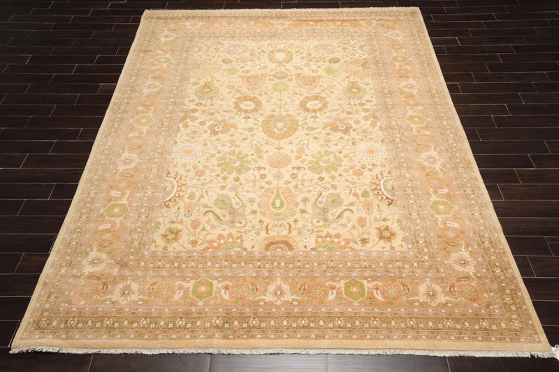 9X12  Beige Hand Knotted 100% Wool Pak Persian 300 KPSI Oriental Area Rug