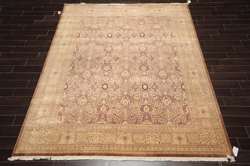 8'1" x 10'2" Hand Knotted Wool PakPersian 16/18 300 KPSI Oriental Area Rug Brown