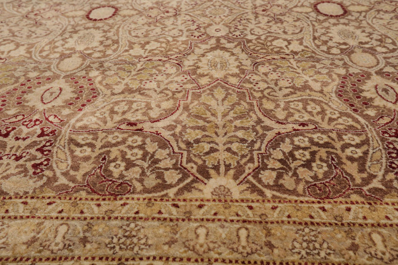 8'1" x 10'2" Hand Knotted Wool PakPersian 16/18 300 KPSI Oriental Area Rug Brown