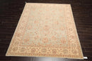 7'9'' x 10' Hand Knotted 100% Wool Peshawar Traditional Area Rug Aqua Beige