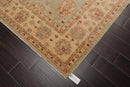 7'9'' x 10' Hand Knotted 100% Wool Peshawar Traditional Area Rug Aqua Beige