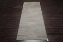 5’ x 12’ Hand Knotted Wool & Jute Palace Runner Modern Area Ru Beige Gray