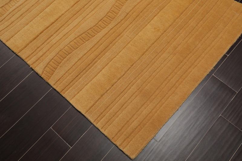 3'6" x 5'6" Contemporary Handmade 100% Wool Traditional Oriental Area Rug Gold