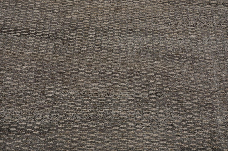 5’ x 12’ Hand Knotted Wool & Jute Palace Runner Modern Area Ru Beige Gray