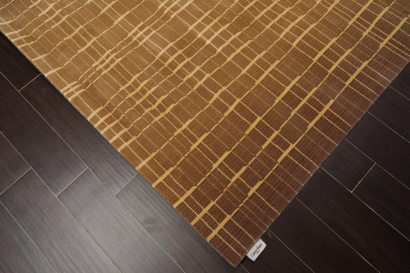 5'6" x 7'5" Machine Made 100% Wool Oriental Area Rug Contemporary Moss