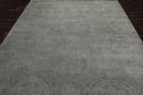 8' x 11' Handmade Wool Transitional Oriental Area Rug Tone on Tone Celadon