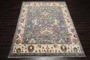 7' 9''x10' 2'' LoomBloom Muted Turkish Oushak Hand Knotted Wool Area Rug Slate, Ivory Color