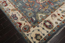 7' 9''x10' 2'' LoomBloom Muted Turkish Oushak Hand Knotted Wool Area Rug Slate, Ivory Color