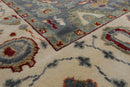 7' 9''x10' 2'' LoomBloom Muted Turkish Oushak Hand Knotted Wool Area Rug Slate, Ivory Color