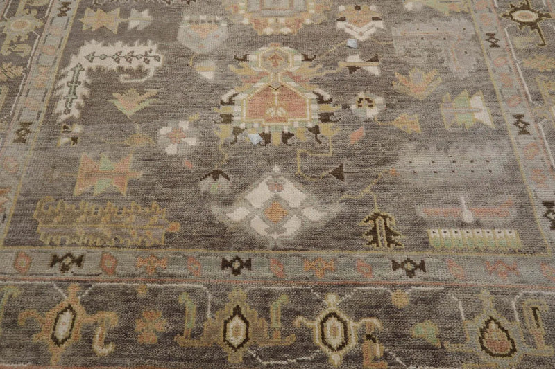 8' 2''x10' 3'' LoomBloom Muted Turkish Oushak Hand Knotted Wool Area Rug Gray, Ivory Color