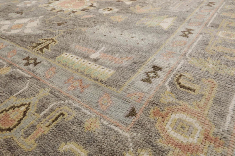 8' 2''x10' 3'' LoomBloom Muted Turkish Oushak Hand Knotted Wool Area Rug Gray, Ivory Color