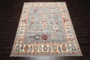 7' 11''x10' 3'' LoomBloom Muted Turkish Oushak Hand Knotted Wool Area Rug Slate, Ivory Color