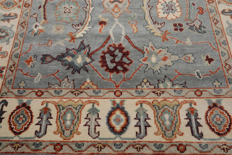 7' 11''x10' 3'' LoomBloom Muted Turkish Oushak Hand Knotted Wool Area Rug Slate, Ivory Color