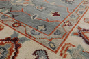 7' 11''x10' 3'' LoomBloom Muted Turkish Oushak Hand Knotted Wool Area Rug Slate, Ivory Color