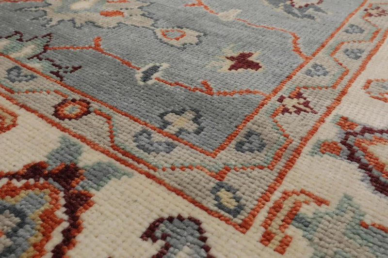7' 11''x10' 3'' LoomBloom Muted Turkish Oushak Hand Knotted Wool Area Rug Slate, Ivory Color