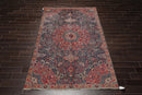 6x9 Rust, Navy Hand Knotted 100% Wool Tabriz Traditional Oriental Area Rug