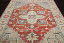 8' 1''x9' 11'' LoomBloom Muted Turkish Oushak Hand Knotted Wool Area Rug Rust, Beige Color