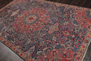 6x9 Rust, Navy Hand Knotted 100% Wool Tabriz Traditional Oriental Area Rug