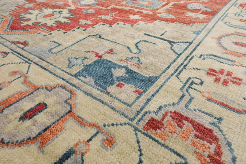 8' 1''x9' 11'' LoomBloom Muted Turkish Oushak Hand Knotted Wool Area Rug Rust, Beige Color