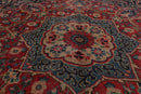 6x9 Rust, Navy Hand Knotted 100% Wool Tabriz Traditional Oriental Area Rug