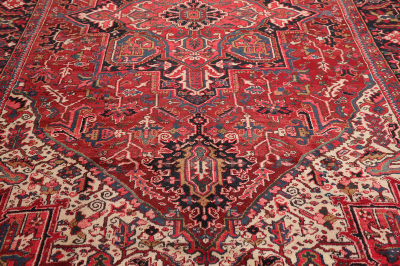 9'5'' x 13'3'' Hand Knotted 100% Wool Herizz Traditional Oriental Area Rug Rust