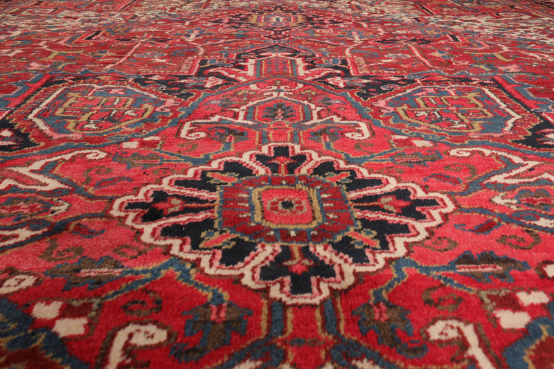 9'5'' x 13'3'' Hand Knotted 100% Wool Herizz Traditional Oriental Area Rug Rust