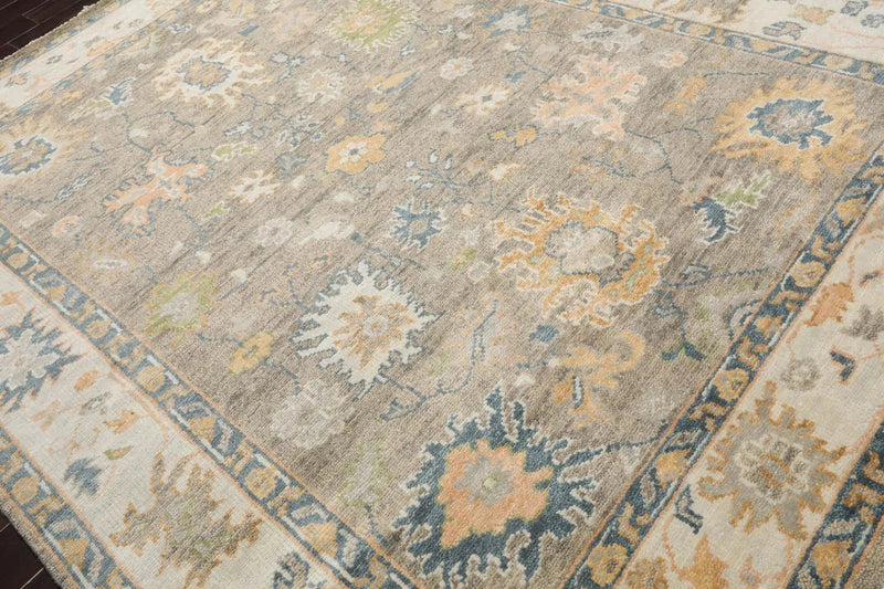 7' 3''x10' 3'' LoomBloom Muted Turkish Oushak Hand Knotted Wool Area Rug  Gray, Beige Color