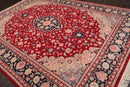 8'10" x 11'11" Hand Knotted Wool Romanian Tabrizz Traditional Area Rug Red