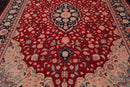 8'10" x 11'11" Hand Knotted Wool Romanian Tabrizz Traditional Area Rug Red