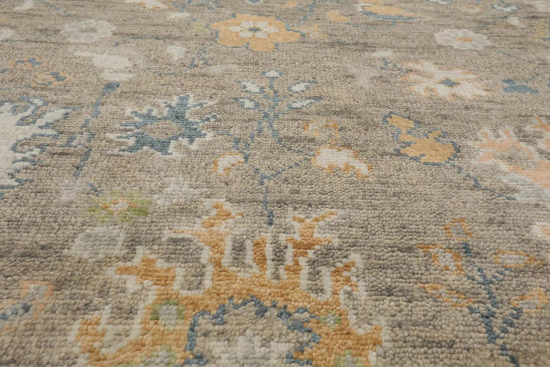 7' 3''x10' 3'' LoomBloom Muted Turkish Oushak Hand Knotted Wool Area Rug  Gray, Beige Color